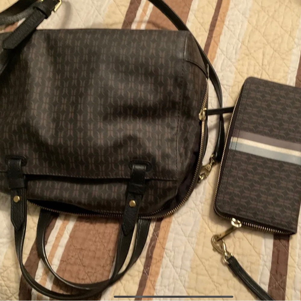 Fossil Satchel Crossbody And Matching Wristlet Wa… - image 3